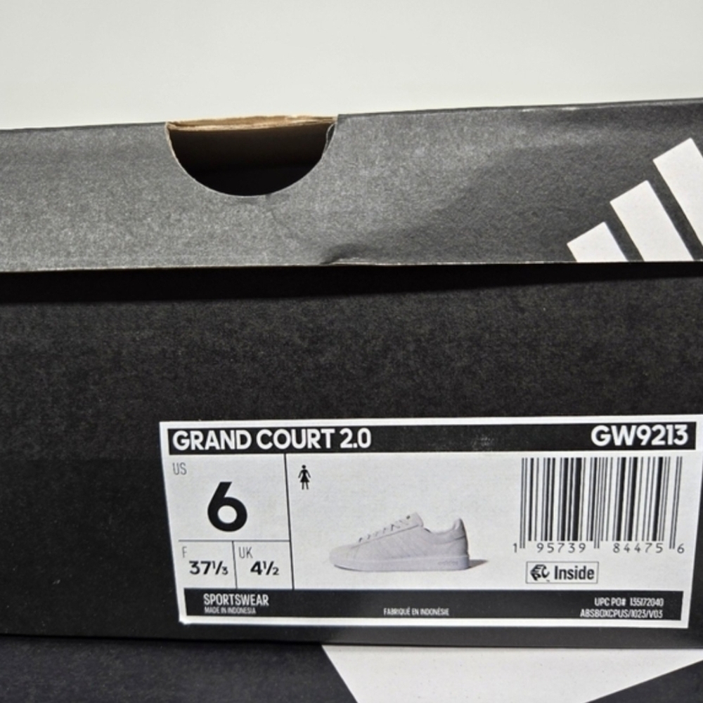 New adidas Grand Court 2.0 Cloud White Gold Metallic Women's Shoes Size 6 - Picture 8 of 8